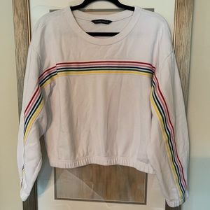 Cropped rainbow crew neck from Abercrombie